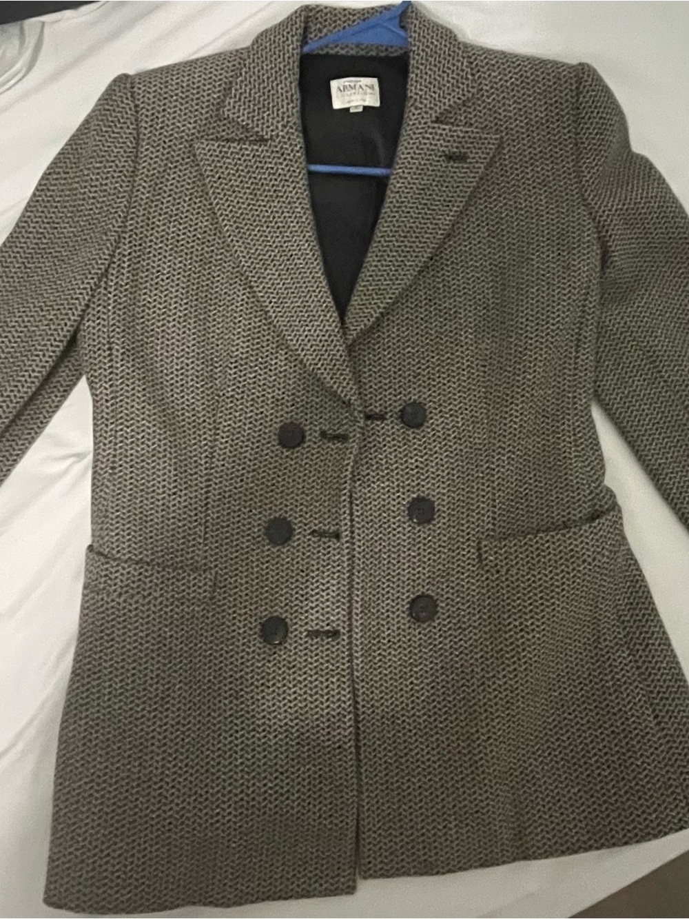 Armani Collezioni Black & Cream Houndstooth Blazer